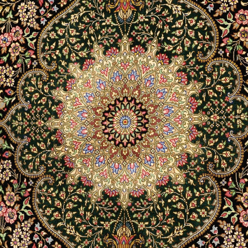 Perzisch tapijt - Ghom - Koninklijke - 156 x 99 cm - donker beige