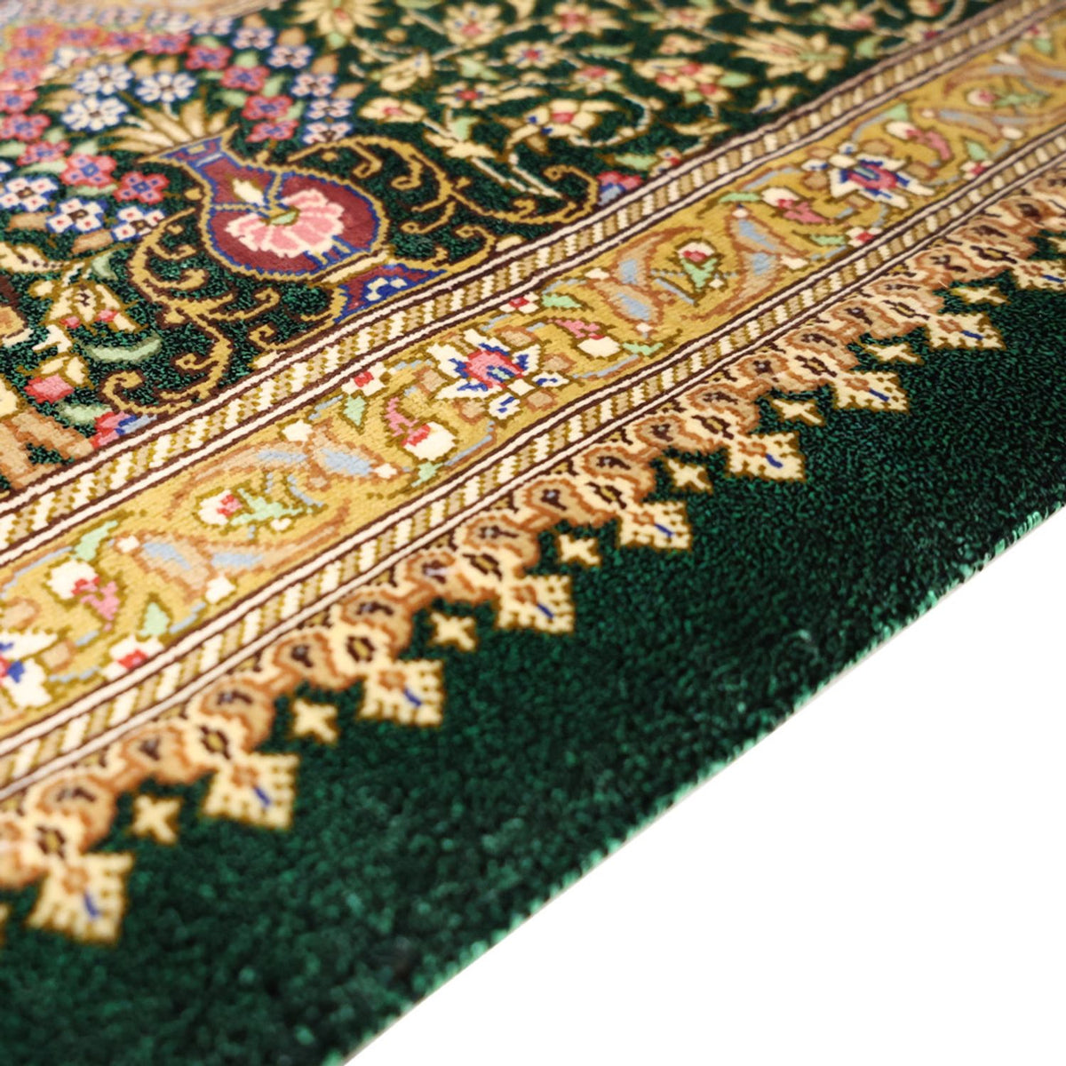 Perzisch tapijt - Ghom - Koninklijke - 156 x 99 cm - donker beige