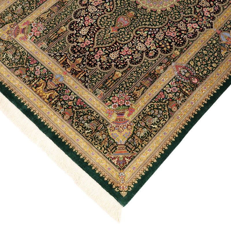 Perzisch tapijt - Ghom - Koninklijke - 156 x 99 cm - donker beige
