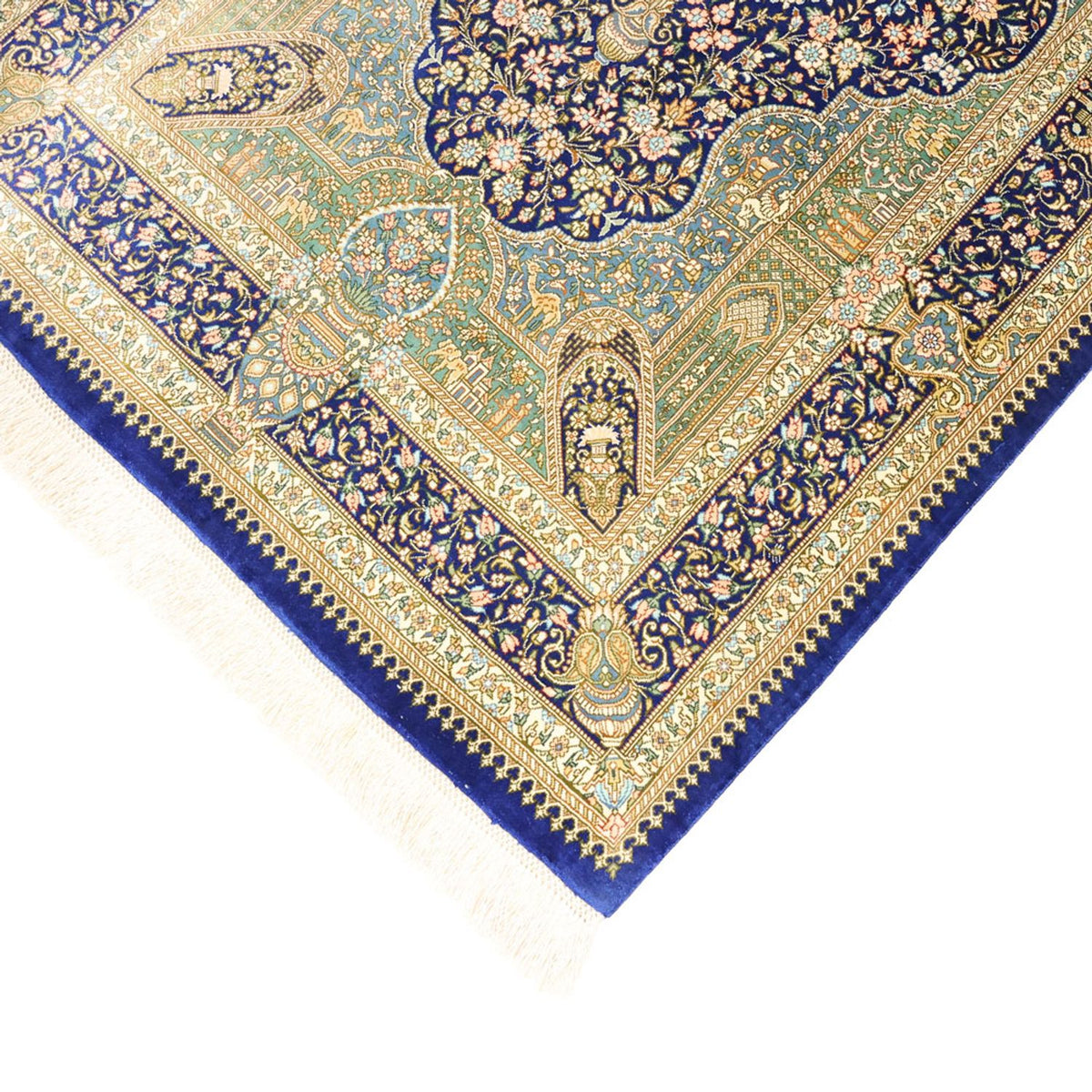 Perzisch tapijt - Ghom - Koninklijke - 126 x 76 cm - veelkleurig