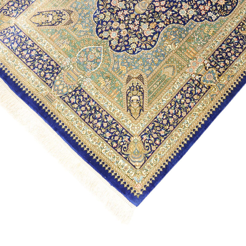 Perzisch tapijt - Ghom - Koninklijke - 126 x 76 cm - veelkleurig