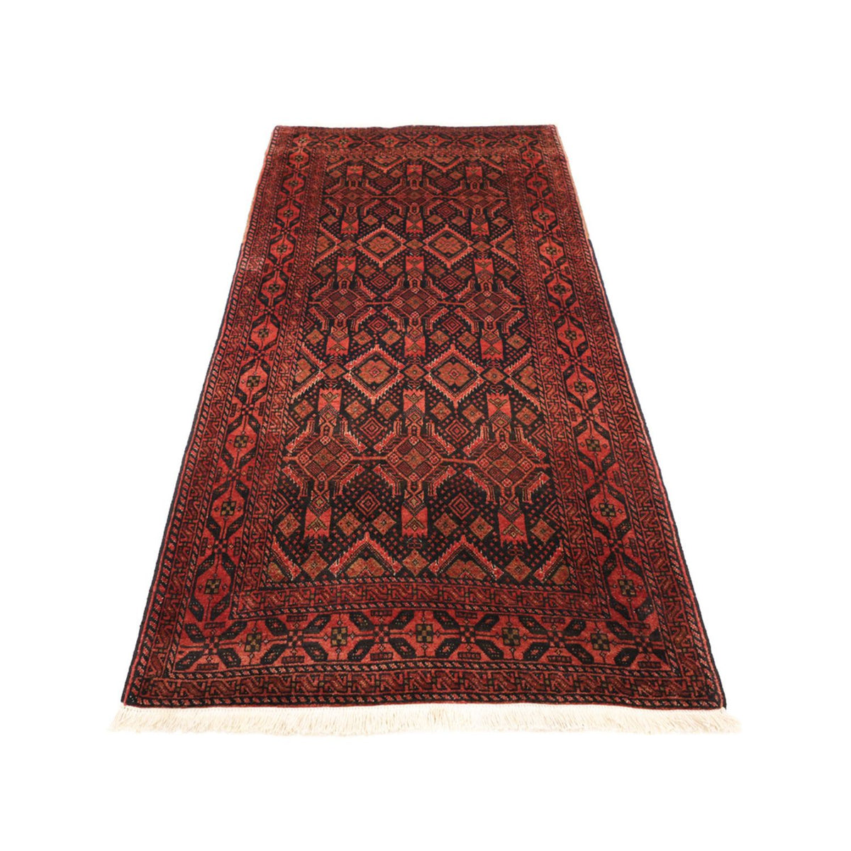 Loper Baluch tapijt - 205 x 105 cm - donkerrood