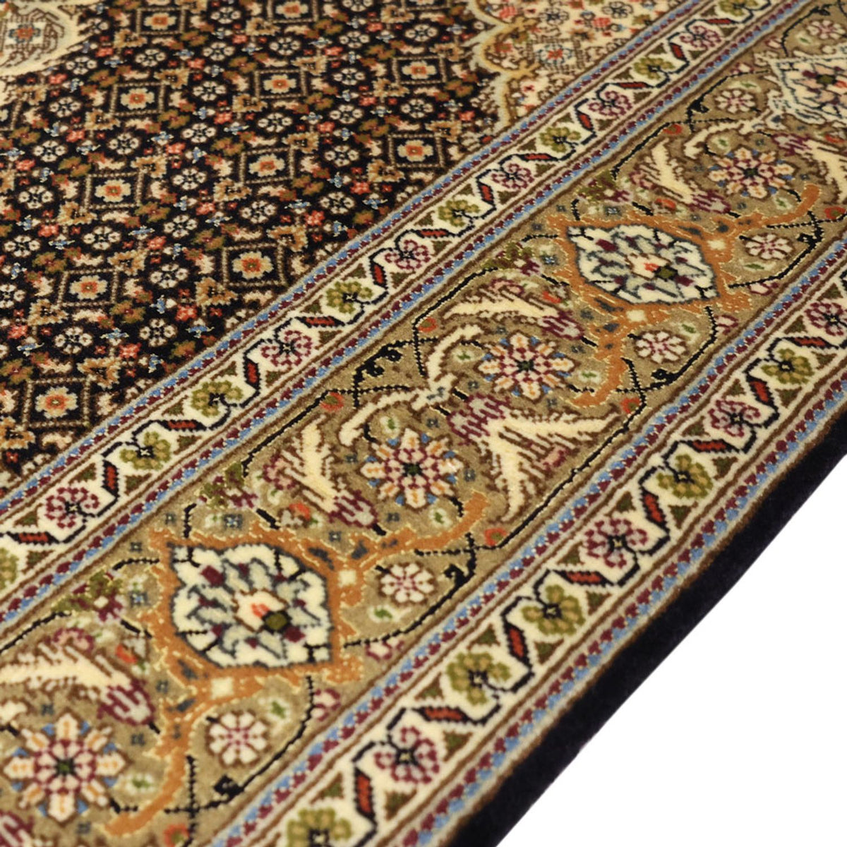 Perzisch tapijt - Tabriz - Royal - 154 x 102 cm - donker beige