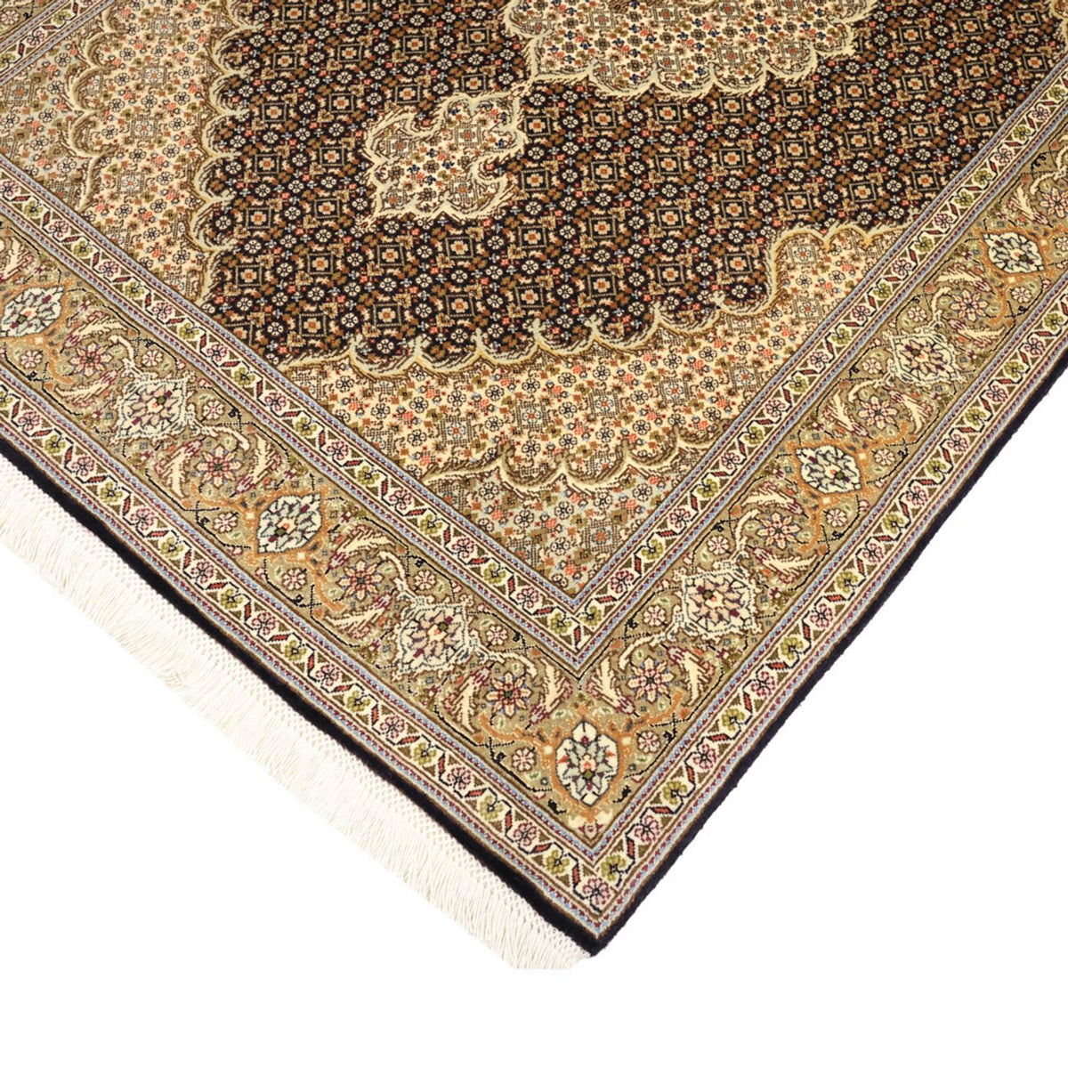 Perzisch tapijt - Tabriz - Royal - 154 x 102 cm - donker beige
