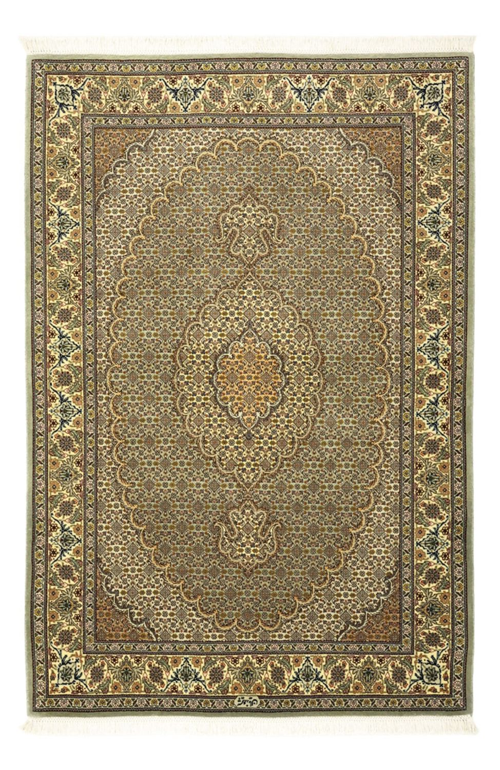 Perzisch tapijt - Tabriz - Royal - 149 x 100 cm - olijfgroen