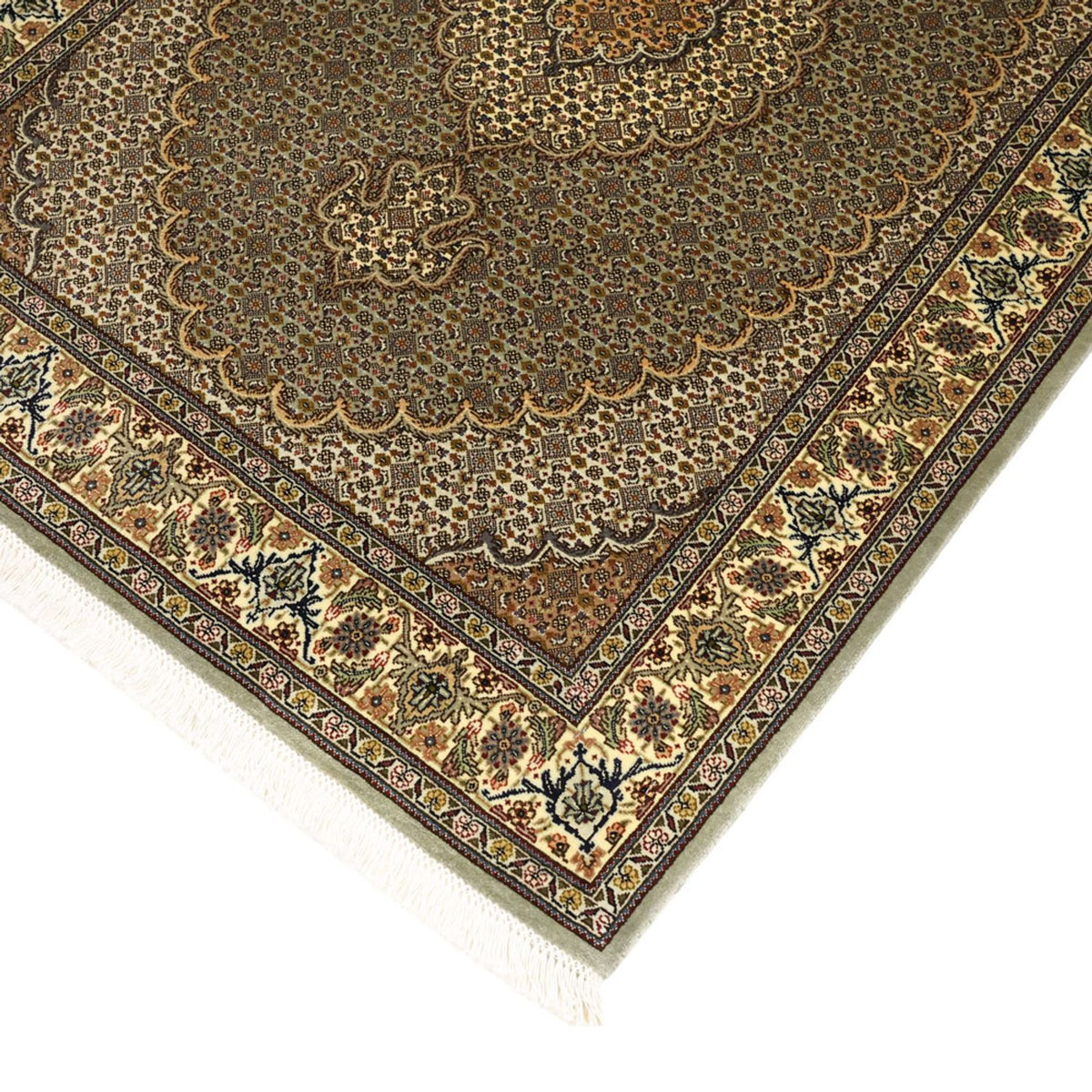 Perzisch tapijt - Tabriz - Royal - 149 x 100 cm - olijfgroen