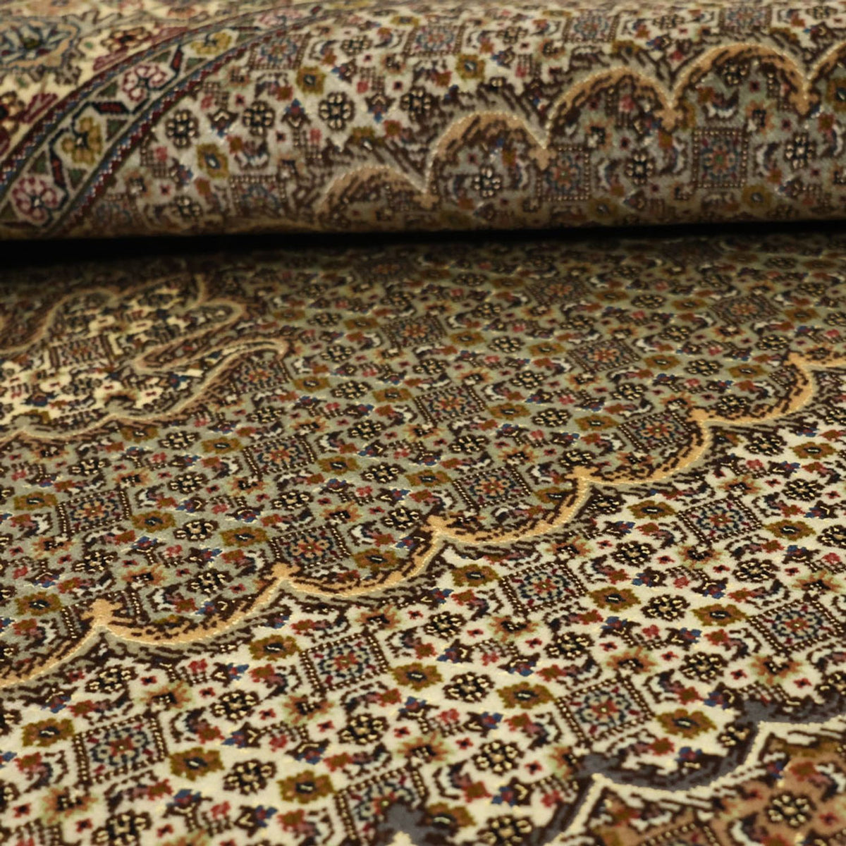 Perzisch tapijt - Tabriz - Royal - 149 x 100 cm - olijfgroen