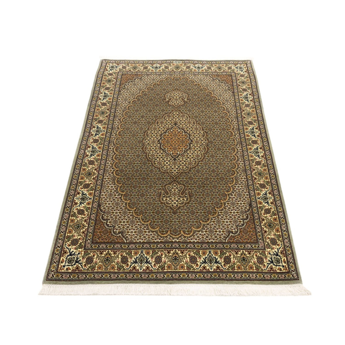 Perzisch tapijt - Tabriz - Royal - 149 x 100 cm - olijfgroen