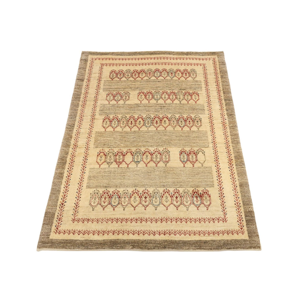 Gabbeh Tapijt - Kashkuli Perzisch - 125 x 87 cm - beige