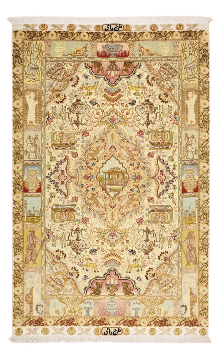 Perzisch tapijt - Tabriz - Royal - 160 x 101 cm - beige