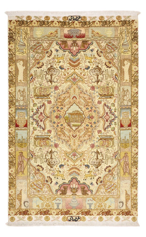 Perzisch tapijt - Tabriz - Royal - 160 x 101 cm - beige