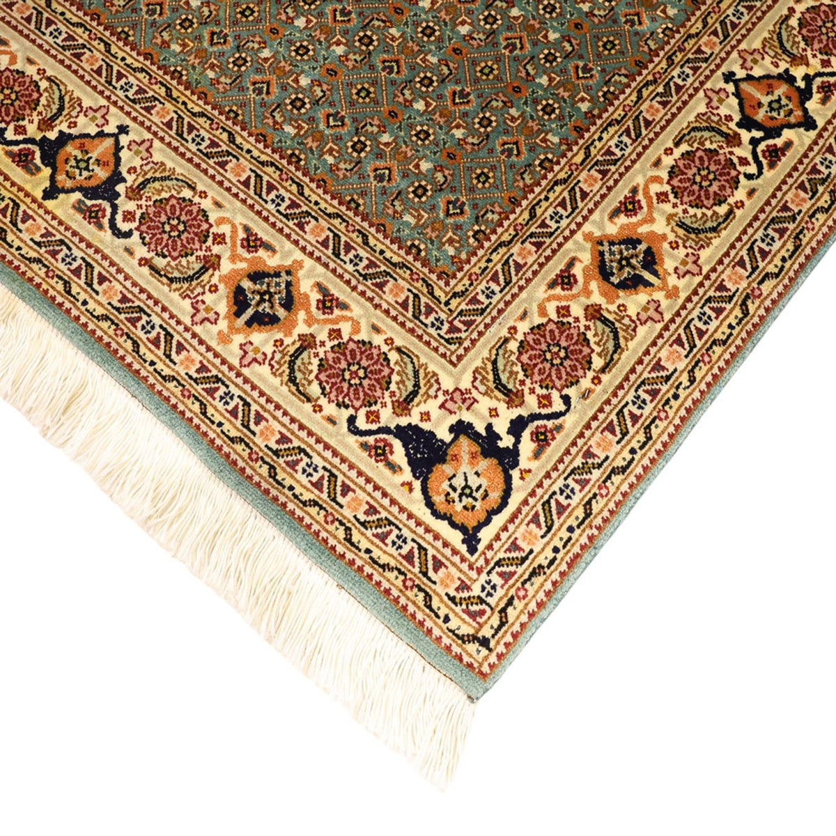 Perzisch tapijt - Tabriz - Royal - Koninklijke - 145 x 101 cm - olijfgroen