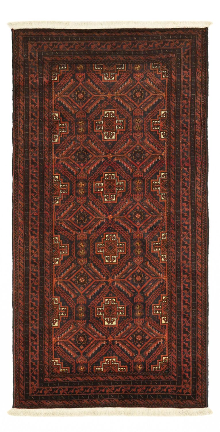 Loper Baluch tapijt - 194 x 97 cm - donkerrood