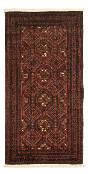 Loper Baluch tapijt - 194 x 97 cm - donkerrood