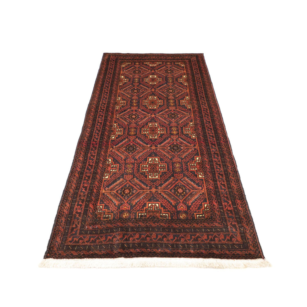 Loper Baluch tapijt - 194 x 97 cm - donkerrood