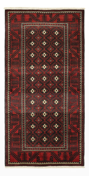 Loper Baluch tapijt - 199 x 102 cm - donkerrood