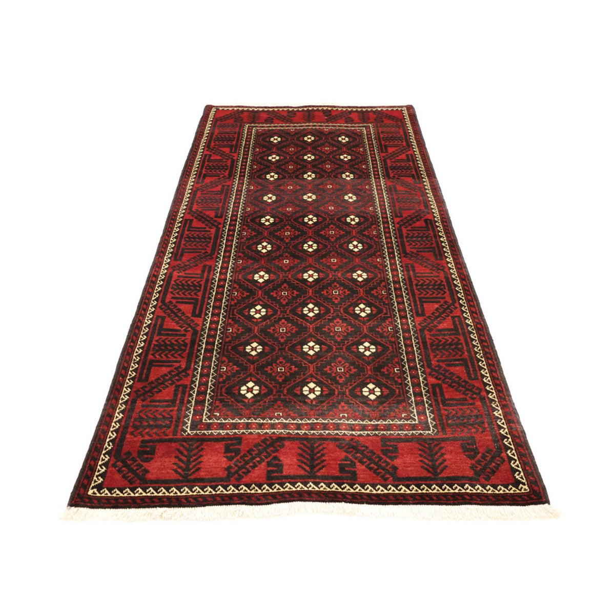 Loper Baluch tapijt - 199 x 102 cm - donkerrood
