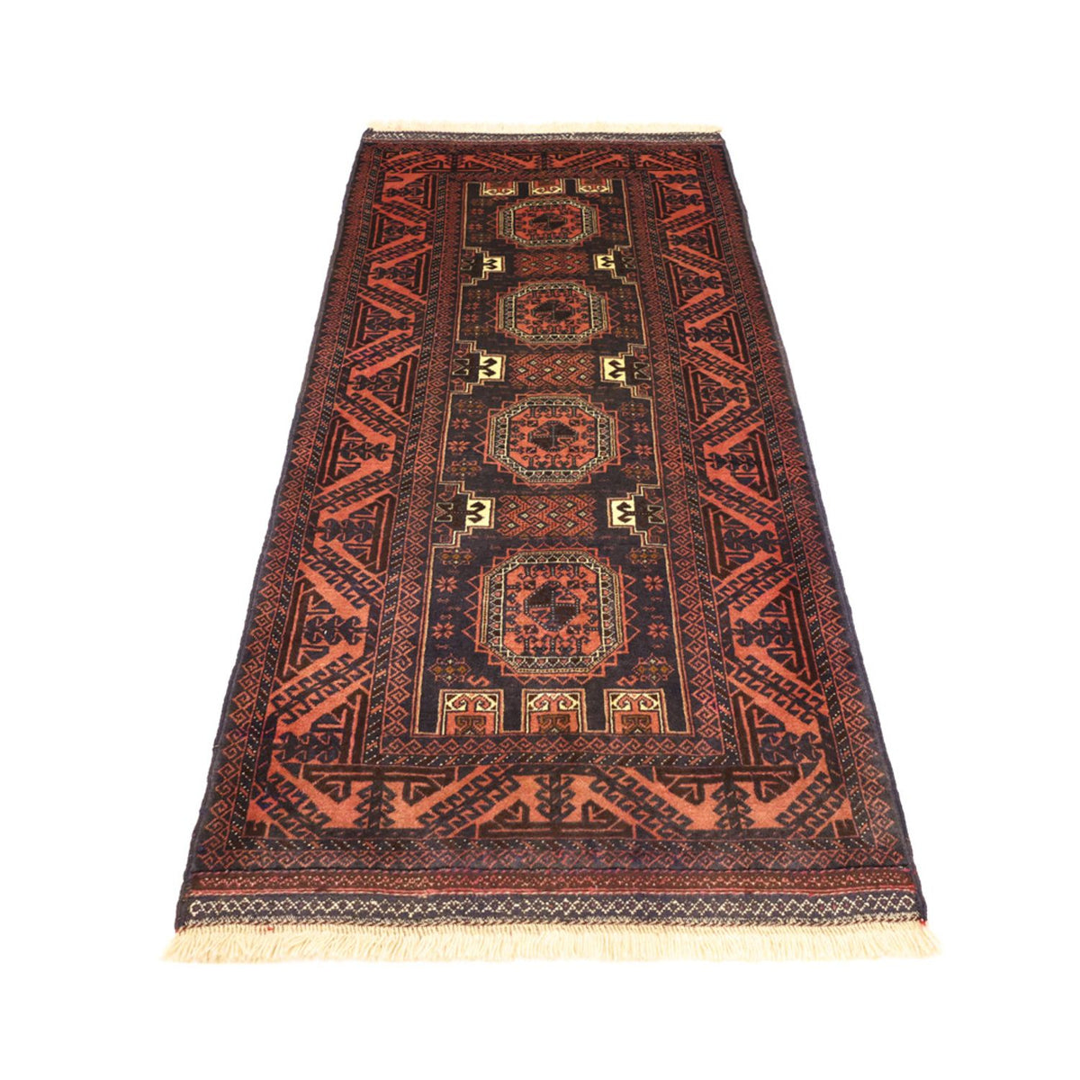 Loper Baluch tapijt - 196 x 92 cm - donkerrood