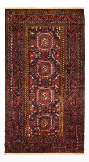 Loper Baluch tapijt - 188 x 101 cm - donkerrood