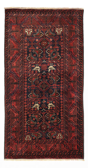 Loper Baluch tapijt - 200 x 107 cm - donkerrood