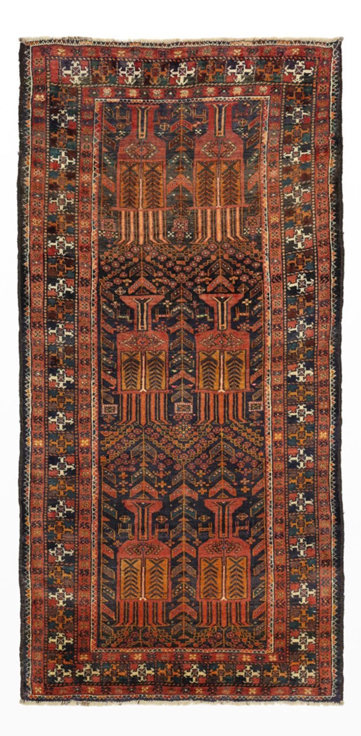 Loper Baluch tapijt - 212 x 106 cm - donkerrood