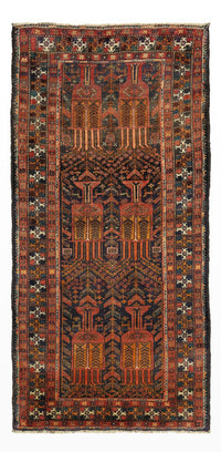 Loper Baluch tapijt - 212 x 106 cm - donkerrood