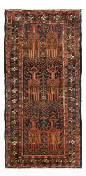Loper Baluch tapijt - 212 x 106 cm - donkerrood