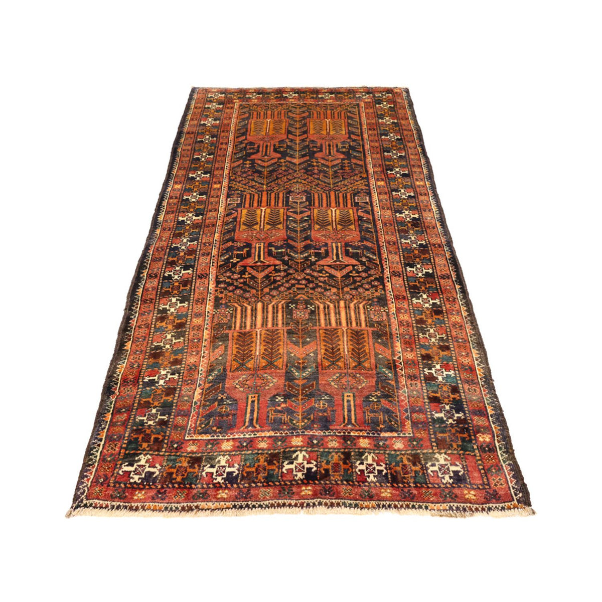 Loper Baluch tapijt - 212 x 106 cm - donkerrood