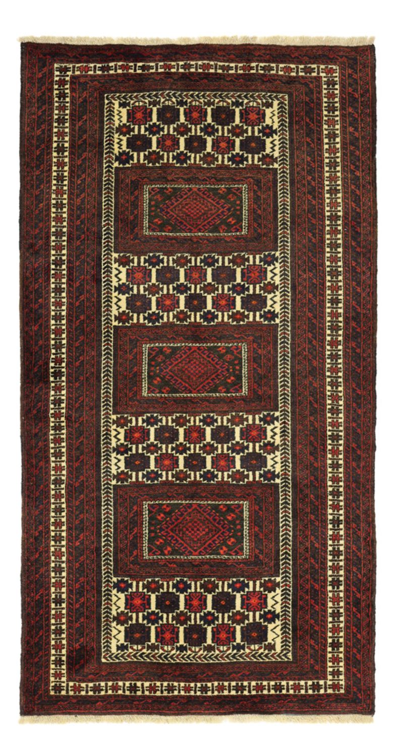 Loper Baluch tapijt - 194 x 102 cm - donkerrood