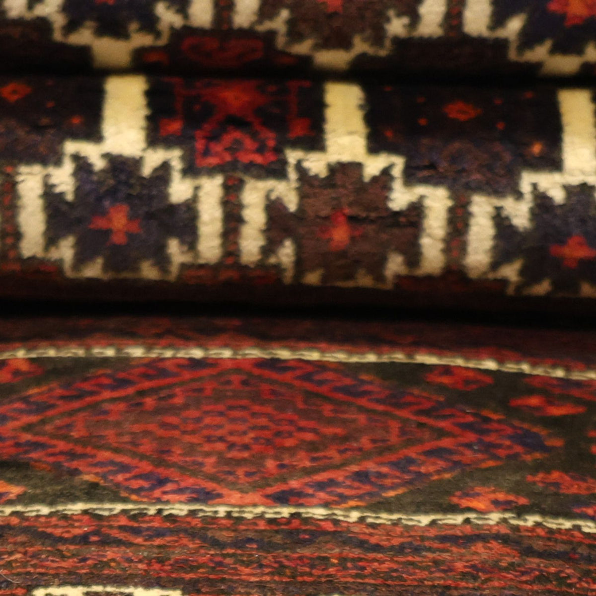 Loper Baluch tapijt - 194 x 102 cm - donkerrood