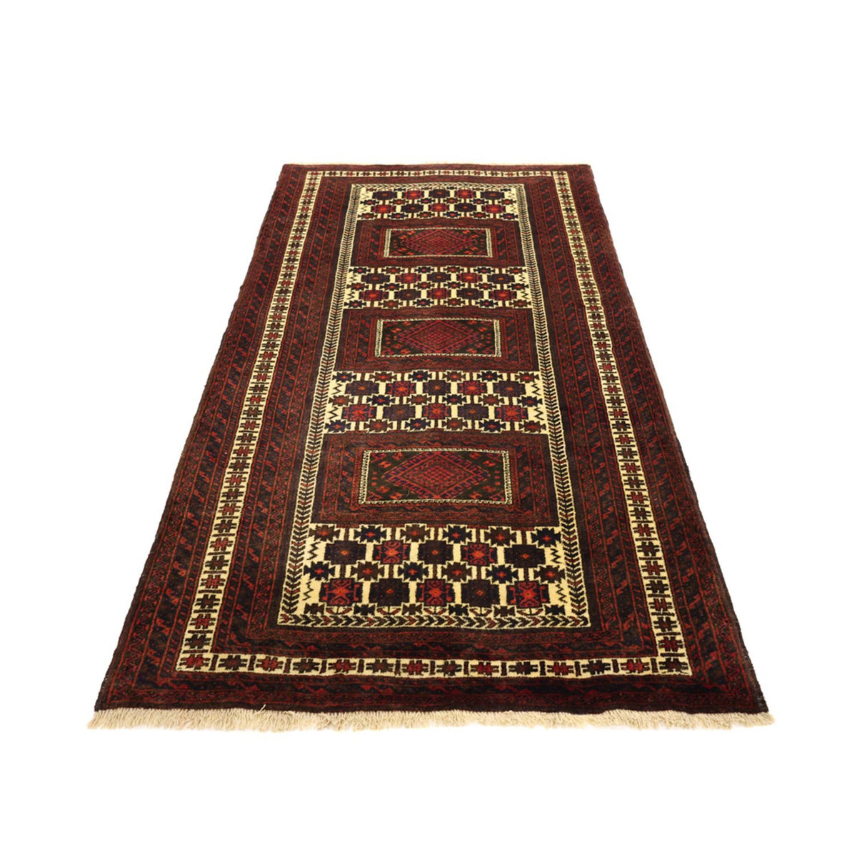 Loper Baluch tapijt - 194 x 102 cm - donkerrood