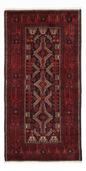 Loper Baluch tapijt - 199 x 100 cm - donkerrood