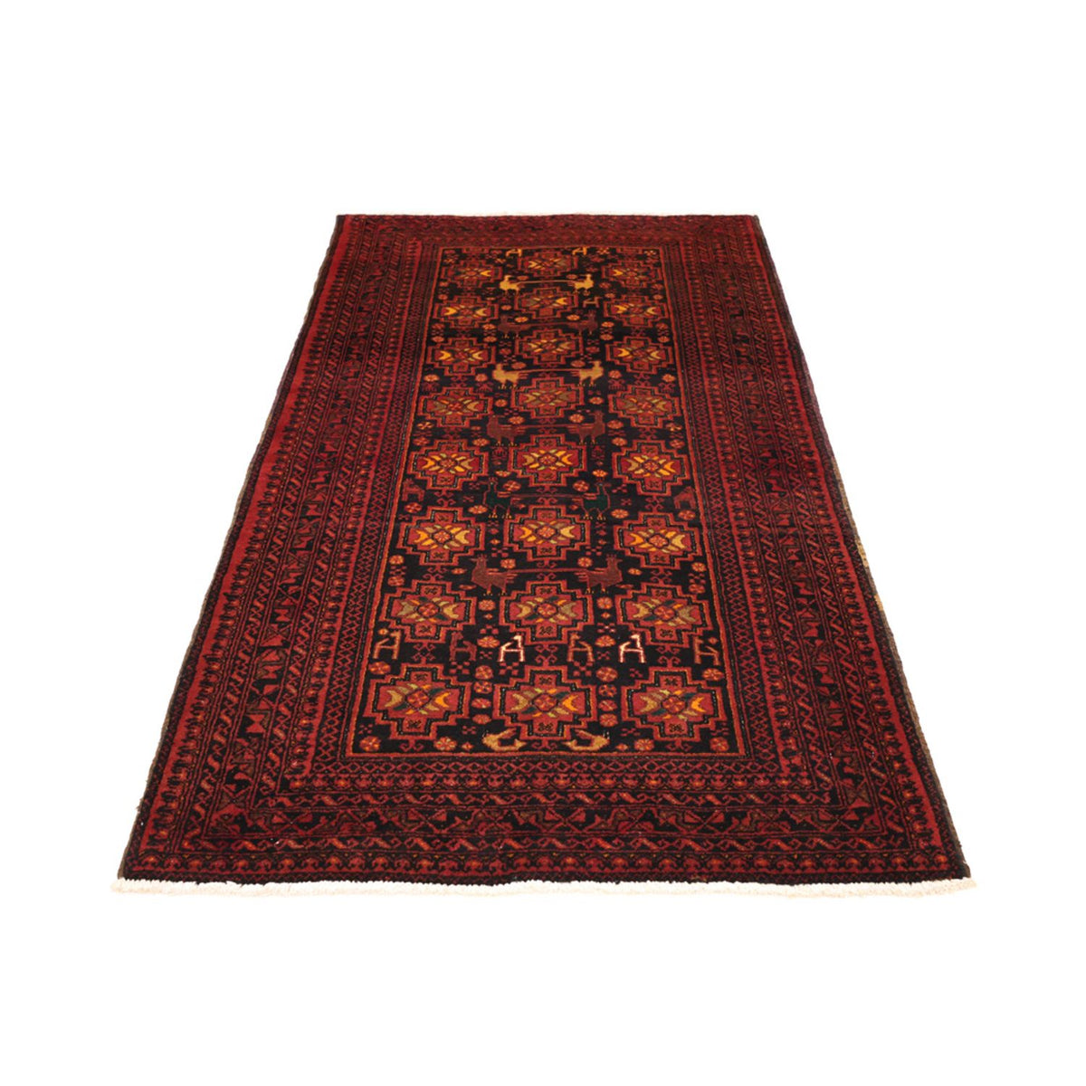 Loper Baluch tapijt - 192 x 100 cm - donkerrood