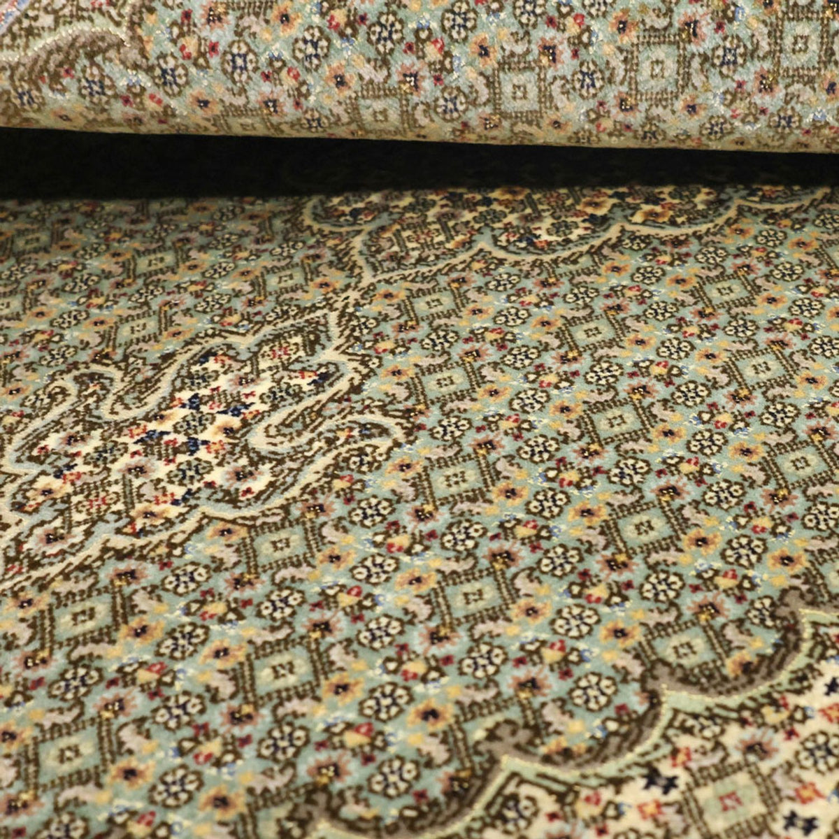 Perzisch tapijt - Tabriz - Royal - 153 x 101 cm - olijfgroen