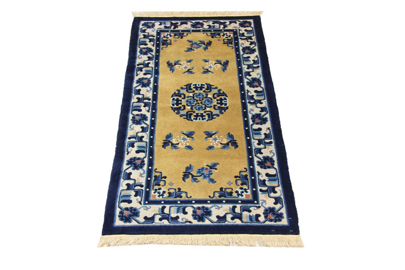 China Tapijt - 137 x 69 cm - blauw