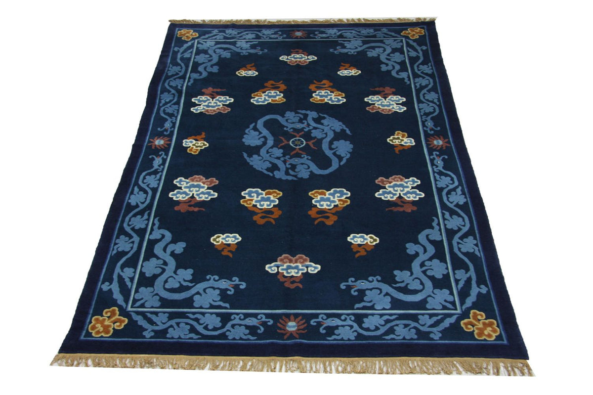China Tapijt - 274 x 183 cm - blauw