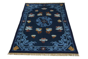 China Tapijt - 274 x 183 cm - blauw