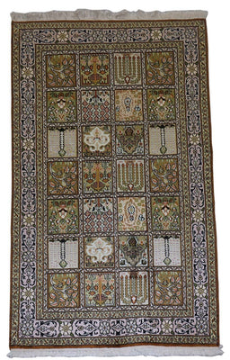 Zijden tapijt - Kashmir Silk - 152 x 90 cm - bruin