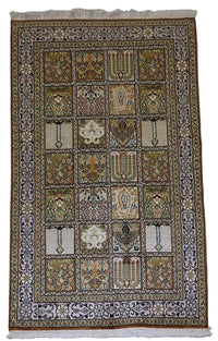 Zijden tapijt - Kashmir Silk - 152 x 90 cm - bruin