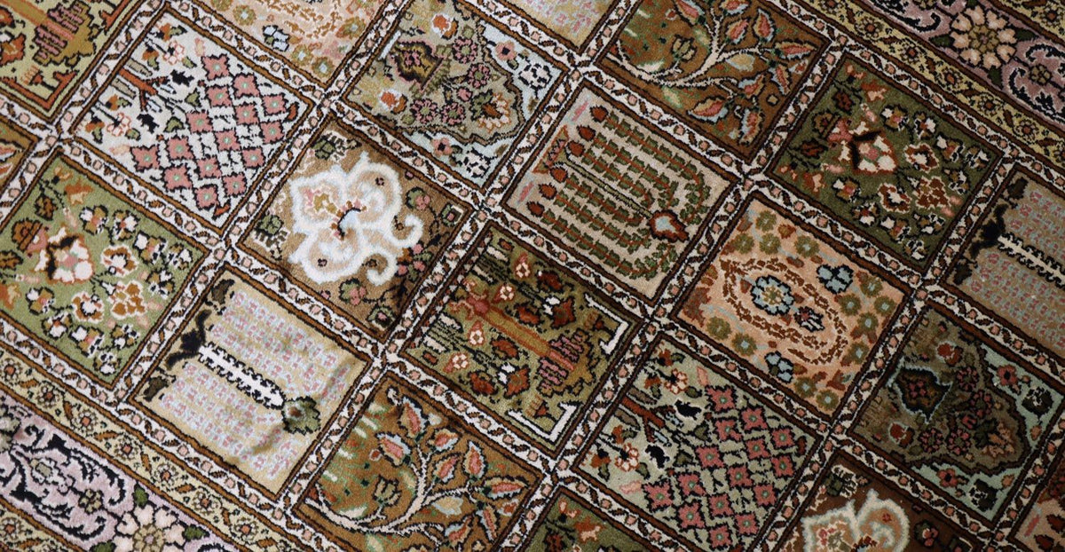 Zijden tapijt - Kashmir Silk - 152 x 90 cm - bruin