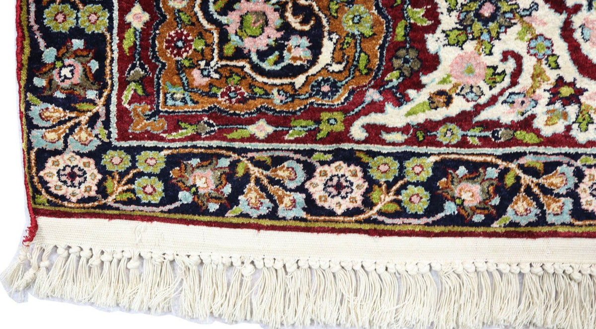 Zijden tapijt - Kashmir Silk - 152 x 98 cm - zwart