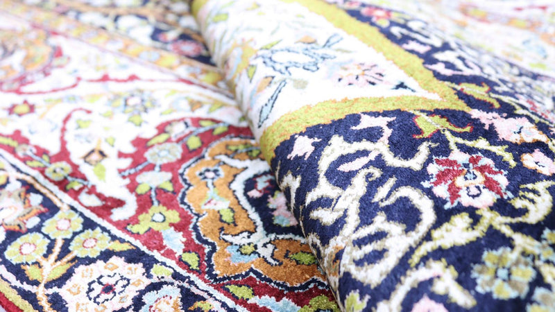 Zijden tapijt - Kashmir Silk - 152 x 98 cm - zwart