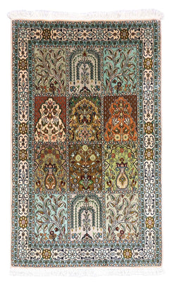 Zijden tapijt - Kashmir Silk - 151 x 95 cm - turkoois