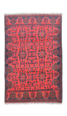 Afghaans tapijt - Kunduz - 191 x 121 cm - donkerblauw