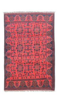 Afghaans tapijt - Kunduz - 191 x 121 cm - donkerblauw