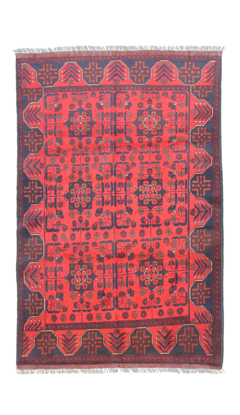 Afghaans tapijt - Kunduz - 191 x 121 cm - donkerblauw