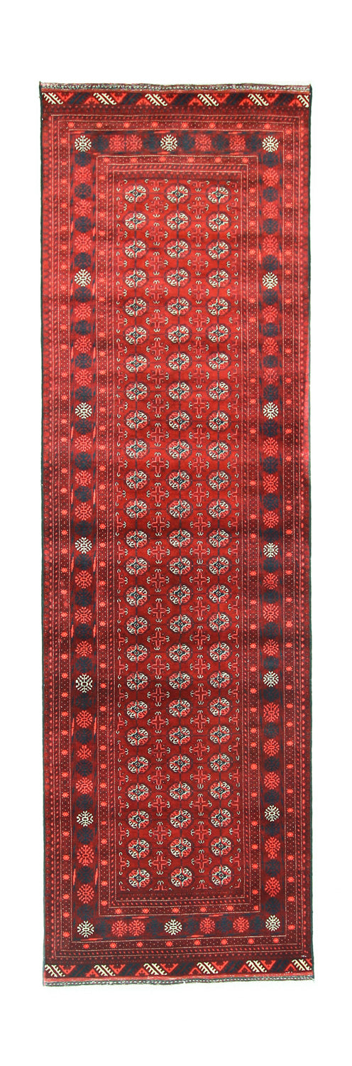 Loper Afghaans tapijt - Bukhara - 293 x 87 cm - donkerrood
