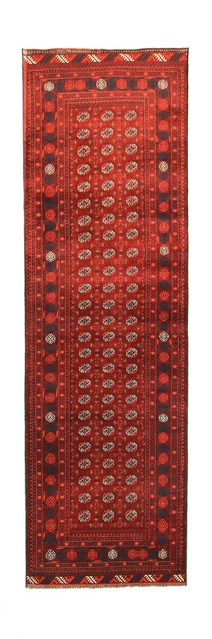 Loper Afghaans tapijt - Bukhara - 294 x 84 cm - donkerrood