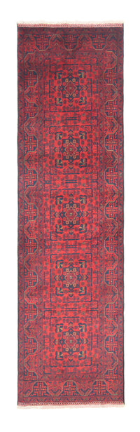 Loper Afghaans tapijt - Kunduz - 290 x 80 cm - donkerrood