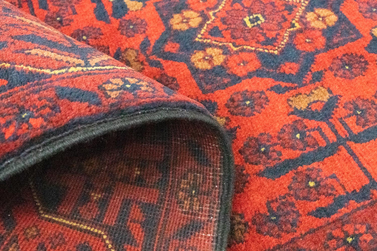 Loper Afghaans tapijt - Kunduz - 290 x 80 cm - donkerrood